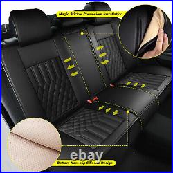 Car Seat Covers PU Leather Front+Rear Protector For Cadillac XTS 2013-2019 Black