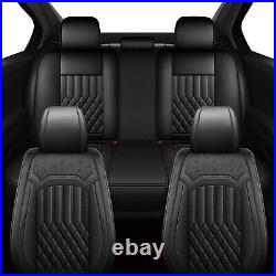 Car Seat Covers PU Leather Front+Rear Protector For Cadillac XTS 2013-2019 Black