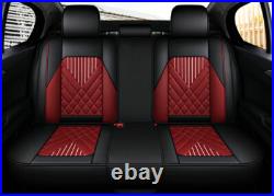 Car Seat Covers PU Leather Front Rear Seat Cushion Bench Protector Universal USA