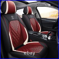 Car Seat Covers PU Leather Front Rear Seat Cushion Bench Protector Universal USA