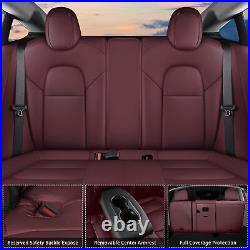 Car Seat Covers Pad Full Set PU Leather 5-Seats Fit for 2017-2023 Tesla Model 3