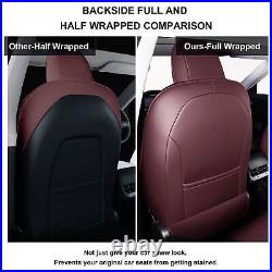 Car Seat Covers Pad Full Set PU Leather 5-Seats Fit for 2017-2023 Tesla Model 3