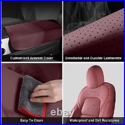 Car Seat Covers Pad Full Set PU Leather 5-Seats Fit for 2017-2023 Tesla Model 3