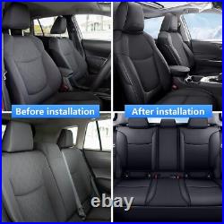 Car Seat Covers Set 5-Seats Leather Waterproof For Toyota Corolla L LE 2014-2019