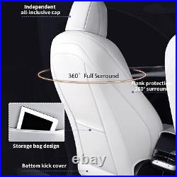 Car Seat Covers Set 5-Seats Waterproof Fits For Tesla Model 3 2024-2025 White