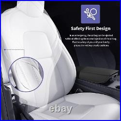 Car Seat Covers Set 5-Seats Waterproof Fits For Tesla Model 3 2024-2025 White