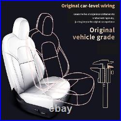 Car Seat Covers Set 5-Seats Waterproof Fits For Tesla Model 3 2024-2025 White