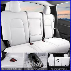 Car Seat Covers Set 5-Seats Waterproof Fits For Tesla Model 3 2024-2025 White