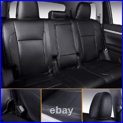 Car Seat Covers Set 8-Seats Leather Waterproof For Toyota Highlander 2014-2019