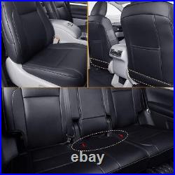 Car Seat Covers Set 8-Seats Leather Waterproof For Toyota Highlander 2014-2019
