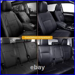 Car Seat Covers Set 8-Seats Leather Waterproof For Toyota Highlander 2014-2019