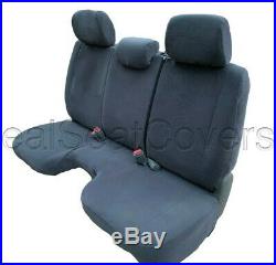 Charcoal Gray Bench Seat Cover Large Notched Cushion 3 Adj Headrest Exact Fit