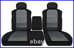 Charcoal Seat Covers Fits 99 to 04 Toyota Tundra 40-60 Split Bench American Flag