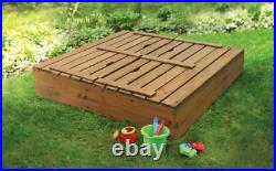 Covered Convertible Cedar Sandbox with Two Bench Seats, 09988 Natural