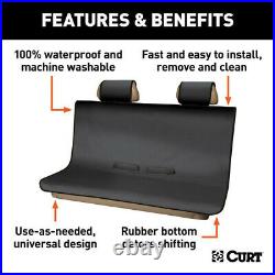 Curt Seat Cover Seat Defender 58in x 55in Removable Waterproof Black Bench