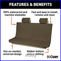 Curt Seat Cover Seat Defender 58in x 55in Removable Waterproof Brown Bench