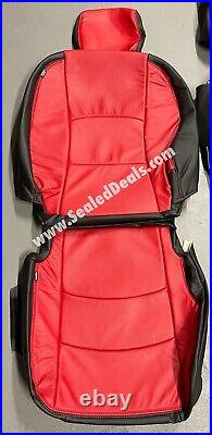 Custom Black And Salsa Red Custom Leather Seat Covers For 2013-18 Ram 1500 Crew