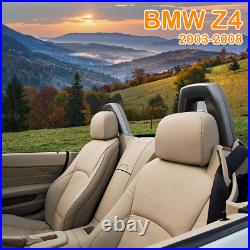 Custom Car Seat Cover for BMW Z4 2003-2008 Beige Leather 2 Front Seat Covers