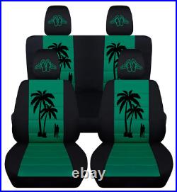 Custom Fit Front+Rear SUV Seat Covers 2tone with surfer fits JK wrangler 2dr 11-18