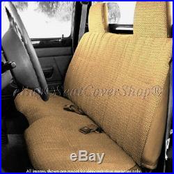 Custom Fit Triple Stitched Thick Small Pickup Truck Bench Beige Seat Cover