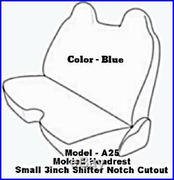 Custom Fit Triple Stitched Thick Small Pickup Truck Bench Blue Seat Cover