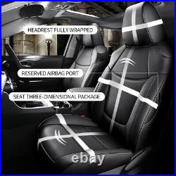 Custom For Jeep Cherokee 2014-2018 Black Full Seat Leather Covers Set Protector