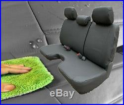 Dark Gray Waterproof Bench Seat Cover Large Notched Cushion 3 Adj H/R Exact Fit