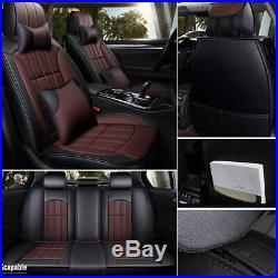 Deluxe Car Seat Cover Full Set Cushion Split Bench Coffee Tone Classy Protector