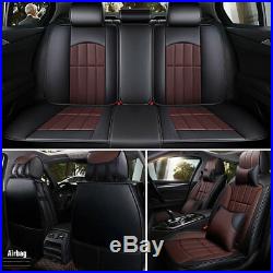 Deluxe Car Seat Cover Full Set Cushion Split Bench Coffee Tone Classy Protector