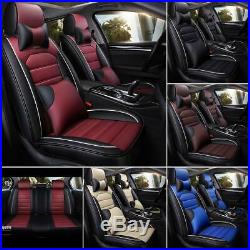 Deluxe Full Set Car Seat Cover Front Rear Adjustable Bench Padded Sponge 5 Seat