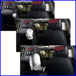 Deluxe Full Set Car Seat Cover Front Rear Adjustable Bench Padded Sponge 5 Seat