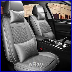 Deluxe GRAY Car Seat Cover Set Front+Rear Split Bench For 5 Seat SUV Sedan Comfy