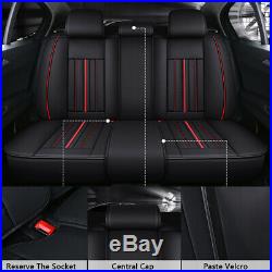 Deluxe Leather Car Seat Covers 5 Seats Split Bench Rear Cushion Cover Universal