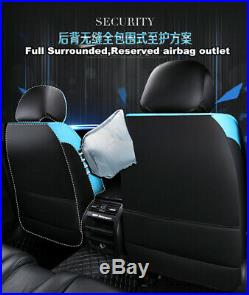 Deluxe PU Leather Car Seat Cover Bucket Bench Cushion Black with Travel Pillows US