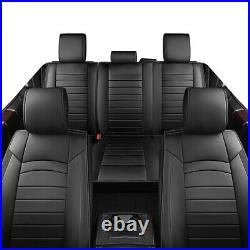 Durable Custom Fit Leather Seat Covers For Ford F150 2015-2022 Front+Rear Black