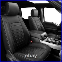 Durable Custom Fit Leather Seat Covers For Ford F150 2015-2022 Front+Rear Black