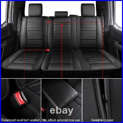 Durable Custom Fit Leather Seat Covers For Ford F150 2015-2022 Front+Rear Black