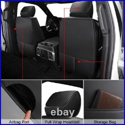 Durable Custom Fit Leather Seat Covers For Ford F150 2015-2022 Front+Rear Black