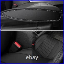 Durable Custom Fit Leather Seat Covers For Ford F150 2015-2022 Front+Rear Black