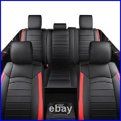 Durable Custom Fit Leather Seat Covers For Ford F150 2015-2022 Front+Rear Black