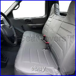 F23 PUGR Ford F-Series F150 Front Bench PU Leather Gray High Back Seat Cover