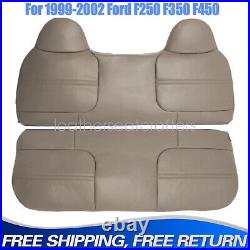 FRont Bench Bottom Top Leather Seat Cover Tan For 1999-2002 Ford F250 F350 F450