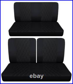 Fits 1951 Pontiac Chieftain 2door hardtop Front and rear bench seat covers black