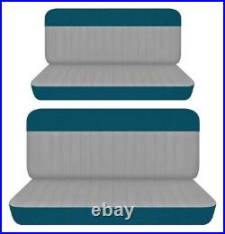 Fits 1954 Ford Crestline 4dr sedan Front and Rear bench seat covers teal silver