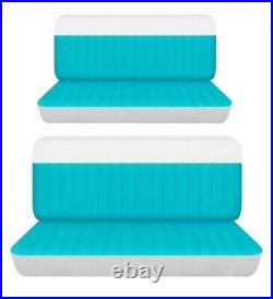 Fits 1959 Edsel Ranger 4 door sedan Front and Rear bench seat covers white blue
