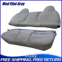 For 1999-2002 Ford F250 F350 F450 F550 Bench Bottom & Top Seat Cover Med Gray