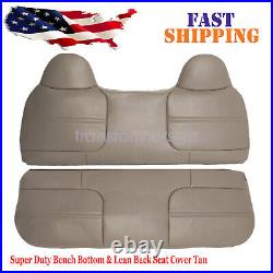 For 1999-2002 Ford F250 F350 F450 F550 Bench Bottom Top Seat Cover Med Tan