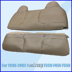For 1999-2002 Ford F250 F350 F450 F550 Bench Bottom Top Seat Cover Med Tan