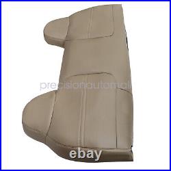 For 1999-2002 Ford F250 F350 F450 Front Bench Bottom+Top Leather Seat Cover Tan