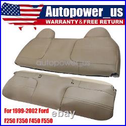 For 1999-2002 Ford F250 F350 Super Duty Bench Bottom + Lean Back Seat Cover Tan